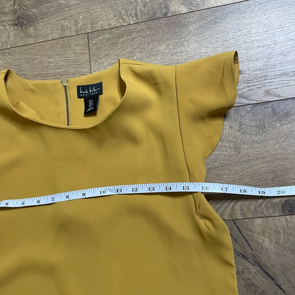 Nicole Miller Mustard Ruffle Sleeve Midi Dress - Picture 10 of 12